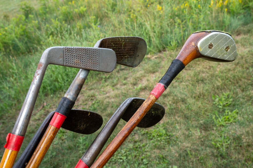 golfing with hickory clubs at wawashkamo