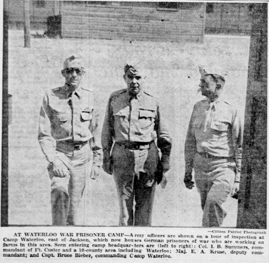 news clipping about pow camp