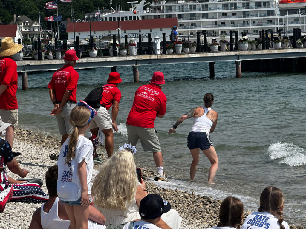 Mackinac Island stone skipping competition