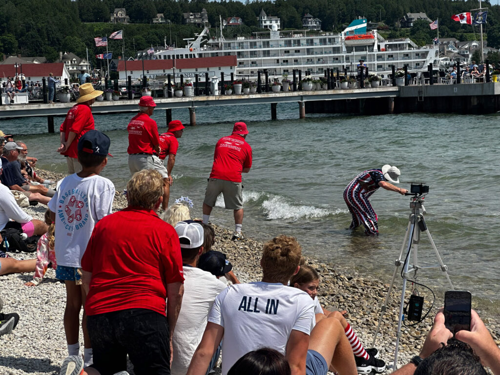 Mackinac Island stone skipping competition