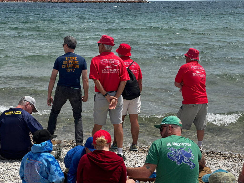 Mackinac Island stone skipping competition