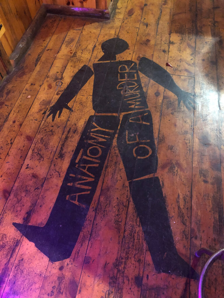 body outline at lumberjack tavern