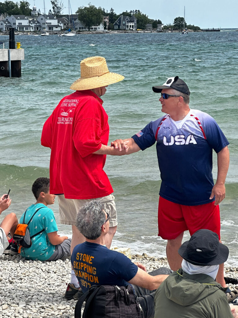 Mackinac Island stone skipping competition