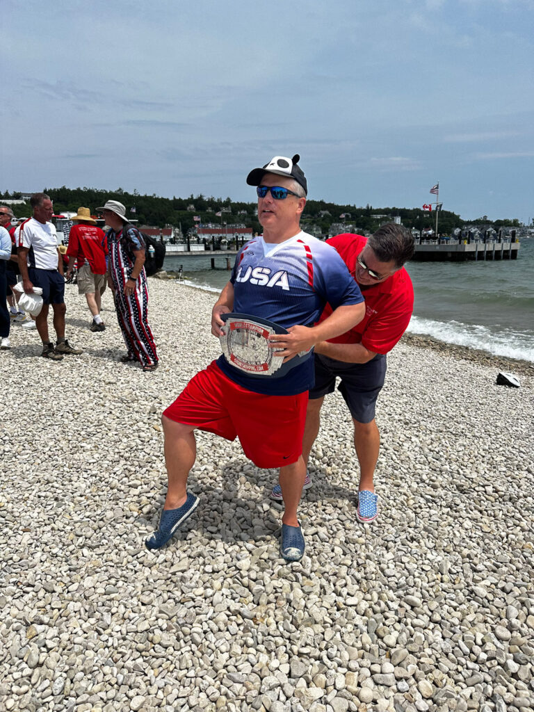 Mackinac Island stone skipping competition