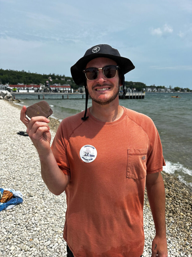 Mackinac Island stone skipping competition
