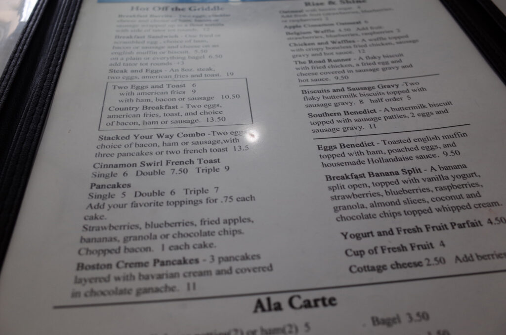 diner menu