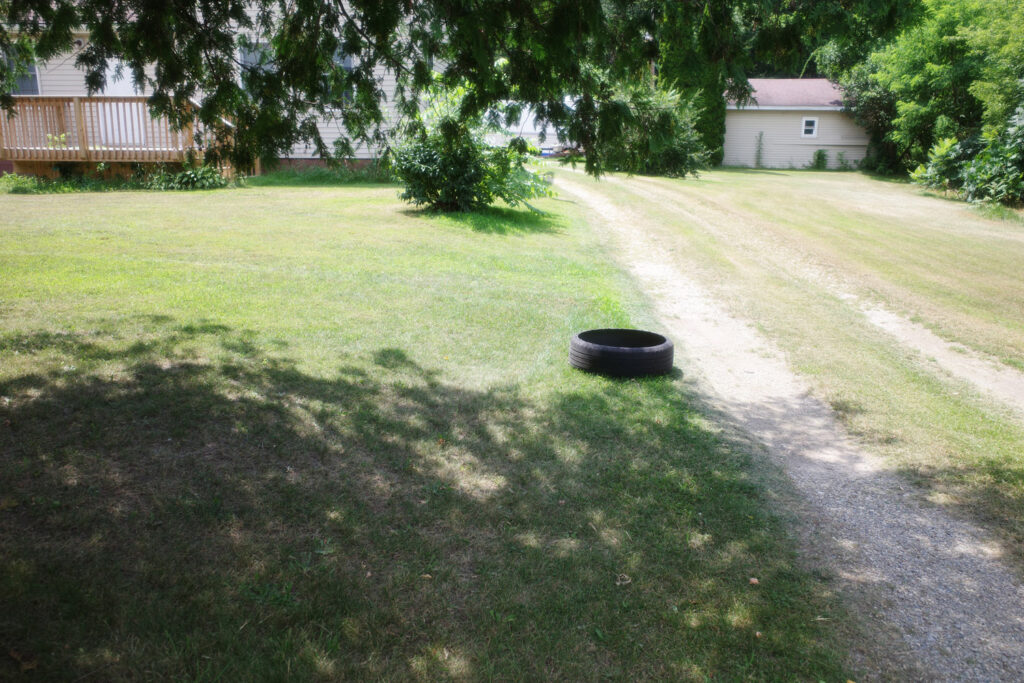 tire on lawn