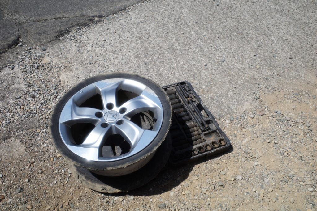 broken tire