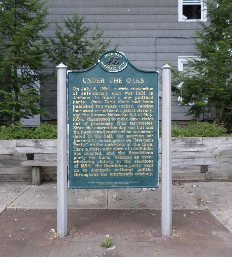 jackson, under the oaks plaque