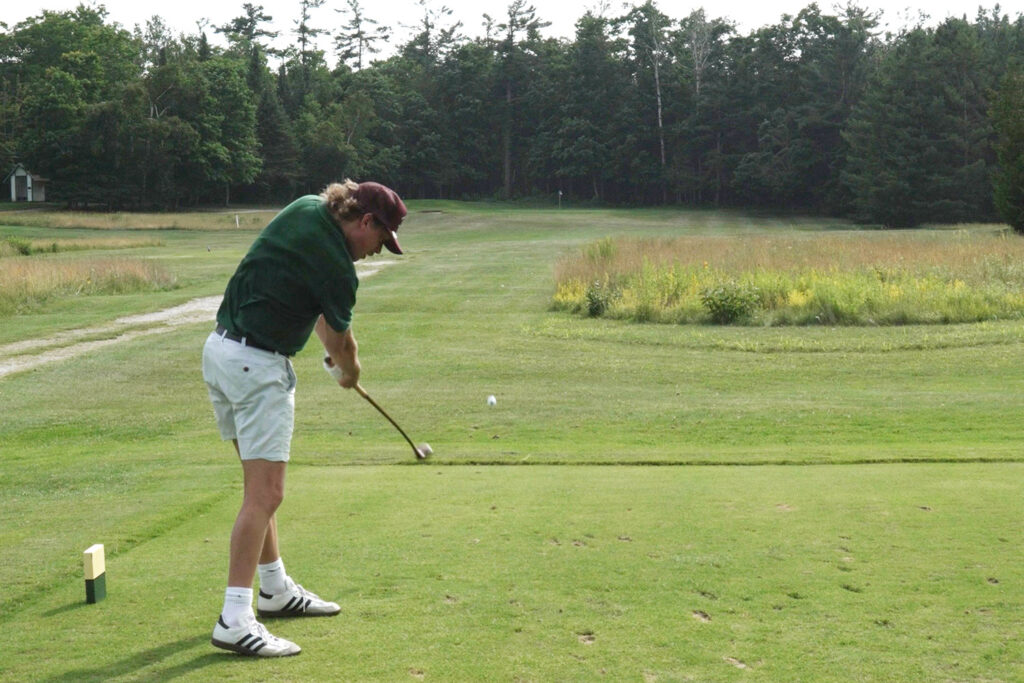 golfing with hickory clubs at wawashkamo