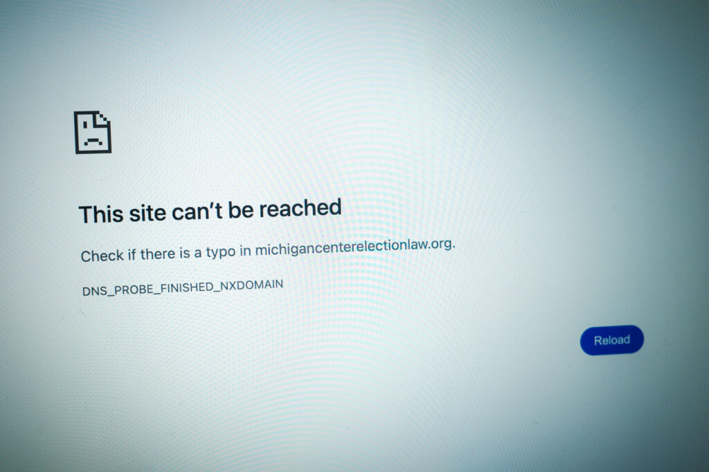 Michigan Center for Election Law and Administration website DNS error