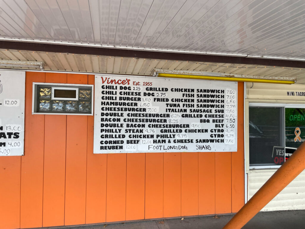 monroe style hot dogs at vince's and monroe's