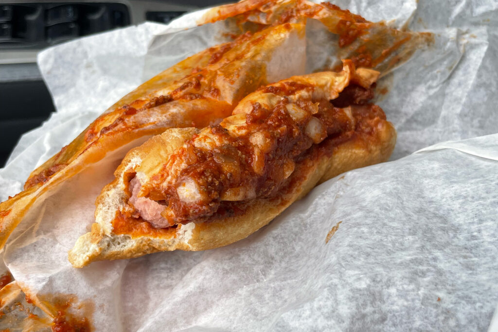monroe style hot dogs at vince's and monroe's