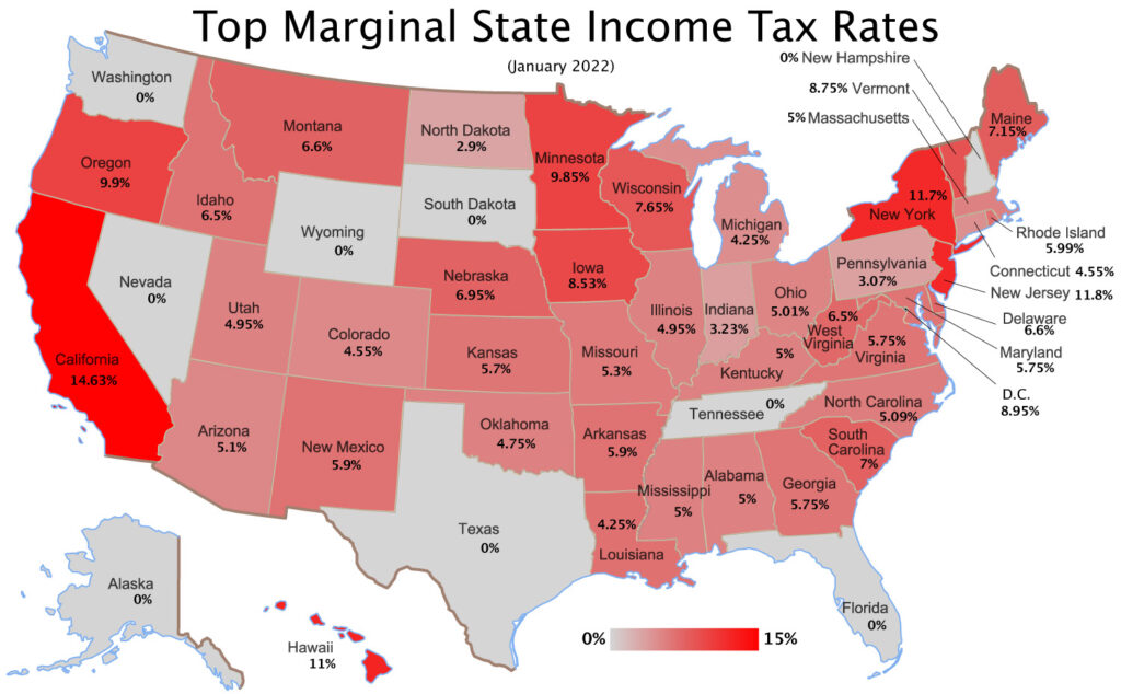 state income tax map