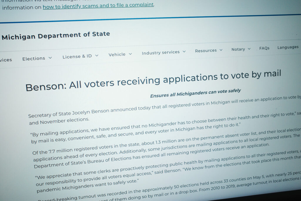 benson: all voted receiving applications to vote by mail
