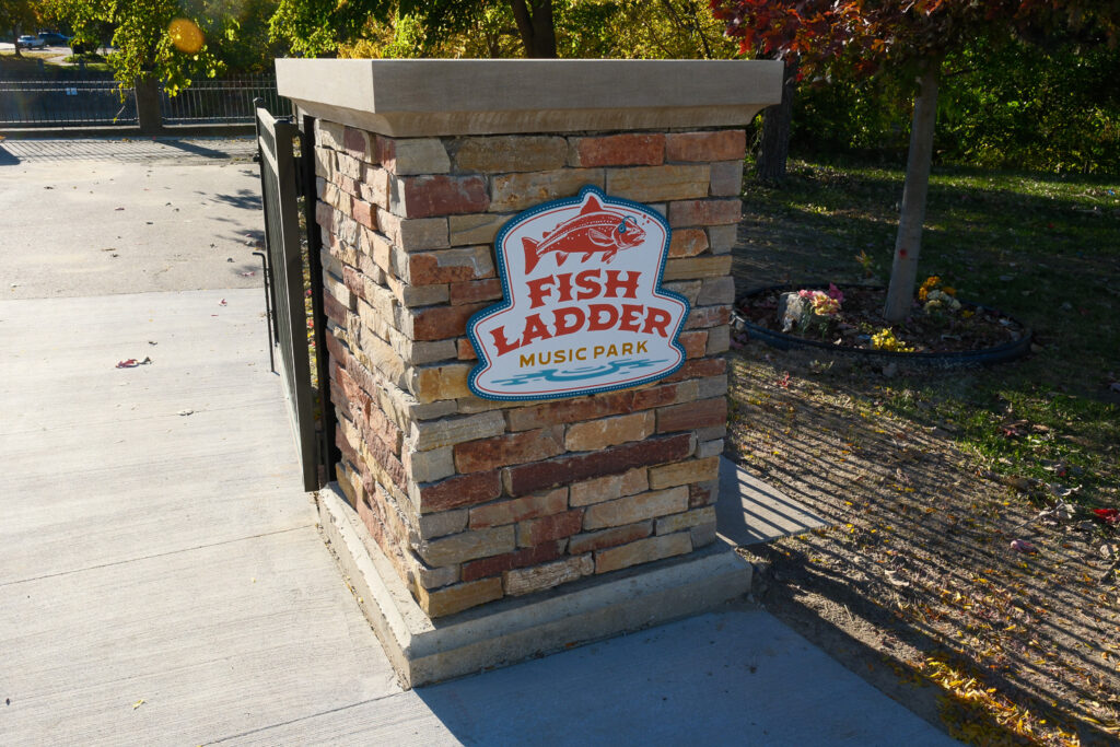 lansing fish ladder with needles and graffiti and trash