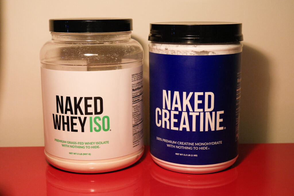 whey protein and creatine powder
