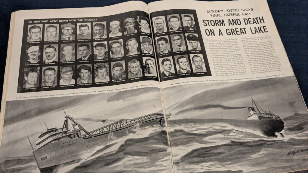 bradley ship headlines about sinking and aftermath