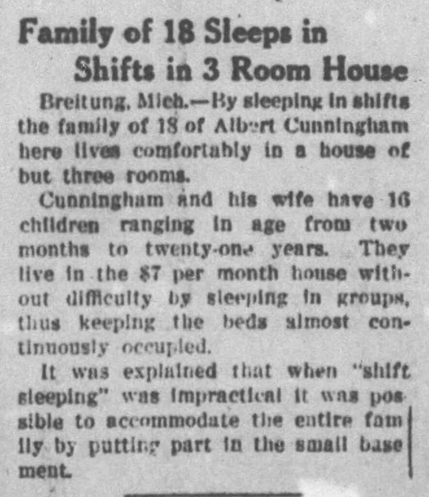 Louise Cunningham and family and newspaper clippings of headlines about them