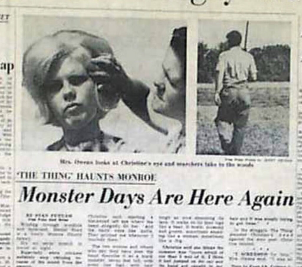 monroe monster and old newspaper headlines