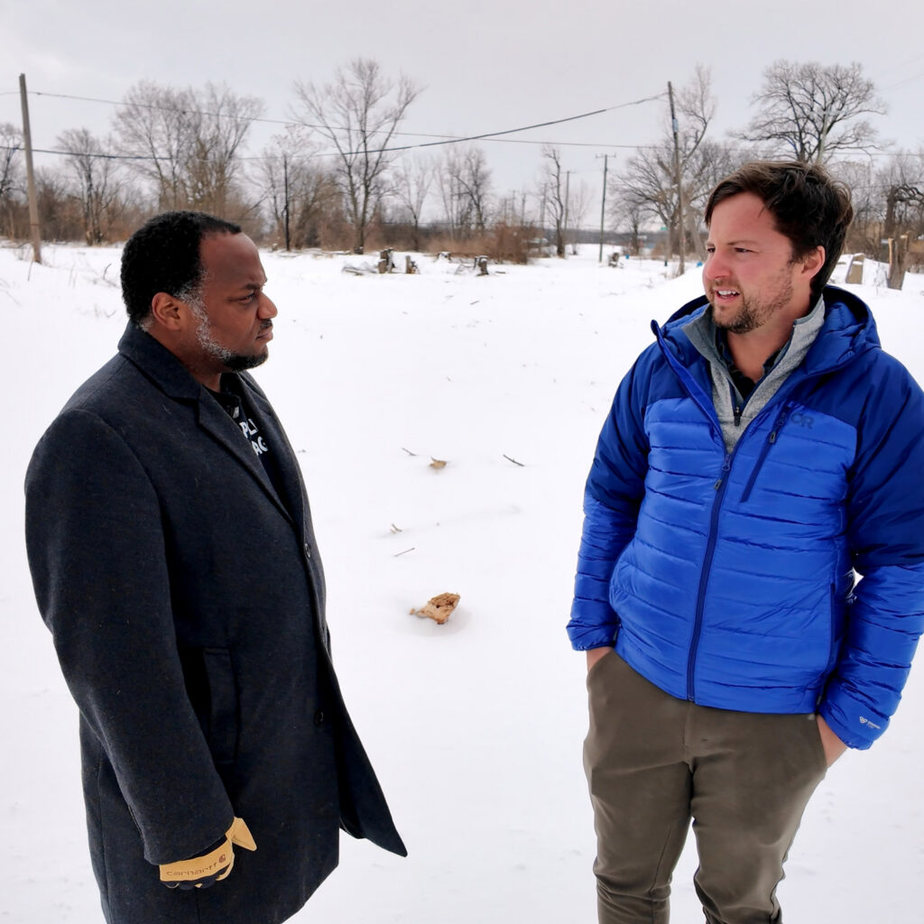 detroit solar neighborhood in winter