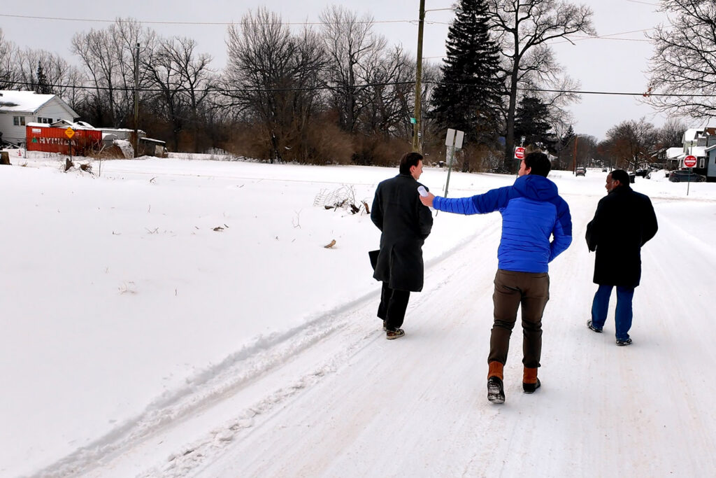 detroit solar neighborhood in winter
