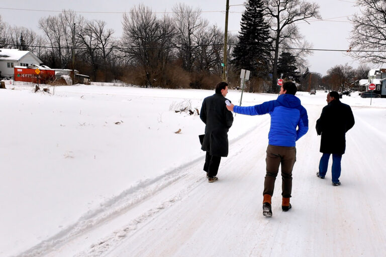 detroit solar neighborhood in winter